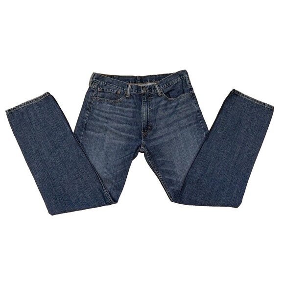 Levis 505 Jeans Mens 36x34 Straight Medium Wash - Picture 1 of 8